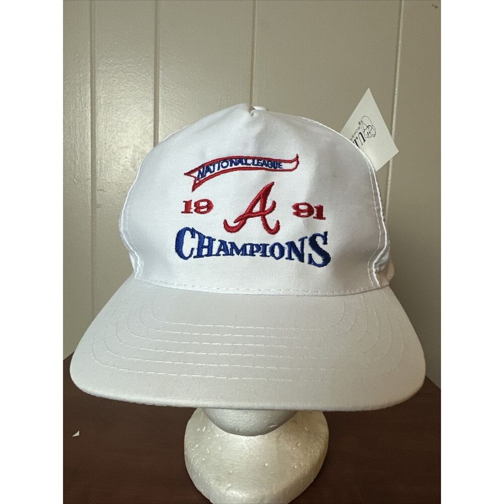 Vintage Atlanta Braves 1991 National League Champions Western Division Hat White